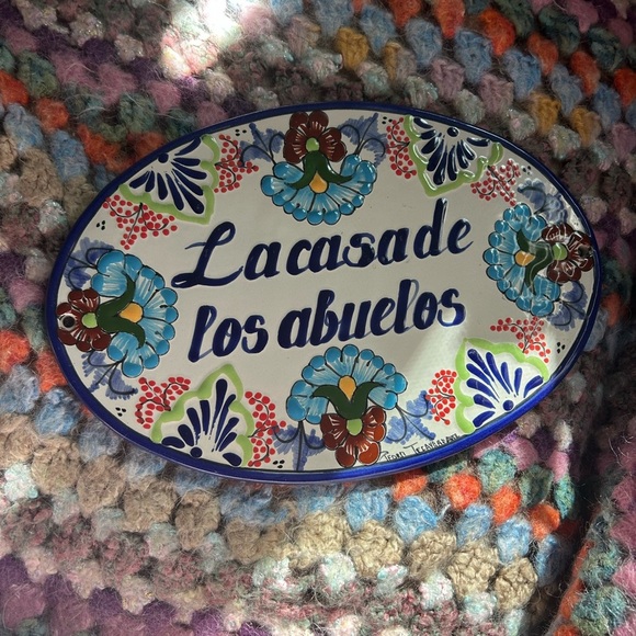 Tile Sign Hand Painted la Casa De Los Abuelos Ceramic Wall Plaque Mexico - Picture 11 of 16